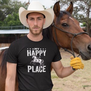 This Is My Happy Place Horse Lover T-Shirt Horseback Riding This Is My Happy Place Horse Lover T-Shirt Horseback Riding