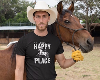 My Happy Place Shirt, Horse Lover Shirt, Horseback Riding Shirt, Equestrian Shirt, Horse Rider Shirt, Gift For Horse Lover, Horse Owner Tee