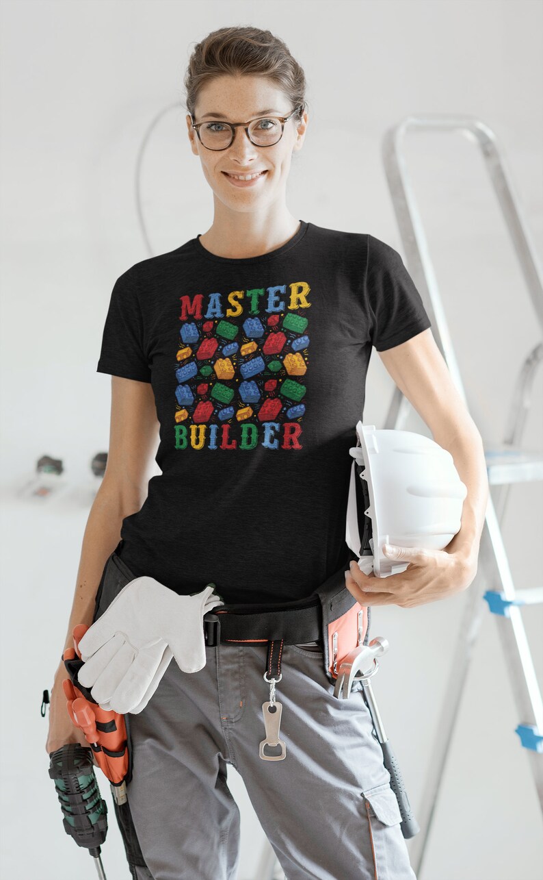 Master Builder Shirt, Funny Building Blocks Shirt, Block Birthday Shirt ...