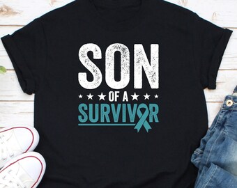 Son Of A Survivor Shirt, Ovarian Cancer Shirt, Ovarian Cancer Awareness Month Shirt, Ovarian Cancer Mom Shirt, Ovarian Cancer Warrior Shirt