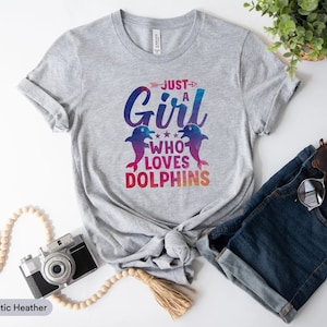 Just A Girl Who Loves Dolphins Shirt, Dolphin Lover Shirt, Dolphin Animal Shirt, Miami Dolphin Shirt, Sea Animal Shirt, Girls Dolphin Shirt