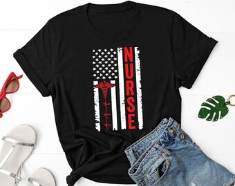 American Flag Nurse Shirt, Military Veteran Nurse Shirt, Funny Nursing School Shirt, Nurse gift, Nursing Student Shirt, Future Nurse Shirt