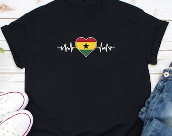 Ghana Shirt, Ghana Heart Flag Shirt, Ghana Gift, Ghana Map Shirt, Ghanaian Shirt, Ghanaian Gift, Ghana Pride Shirt, I'm Ghanaian Shirt