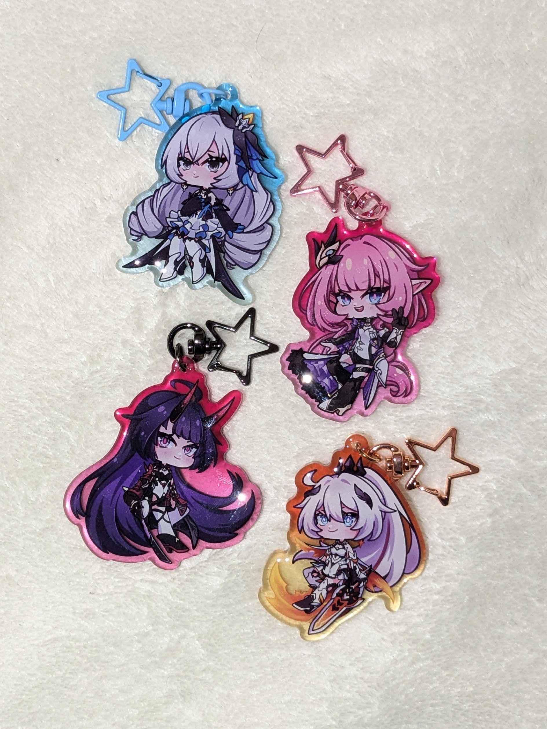 福袋特集 2025 Acrylic 3rd Impact Honkai Keychains Bronya Kiana Mei - Bags&Wallets
