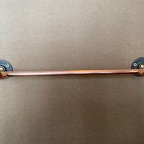 A lovely Handmade Copper Tea Towel holder with hooks