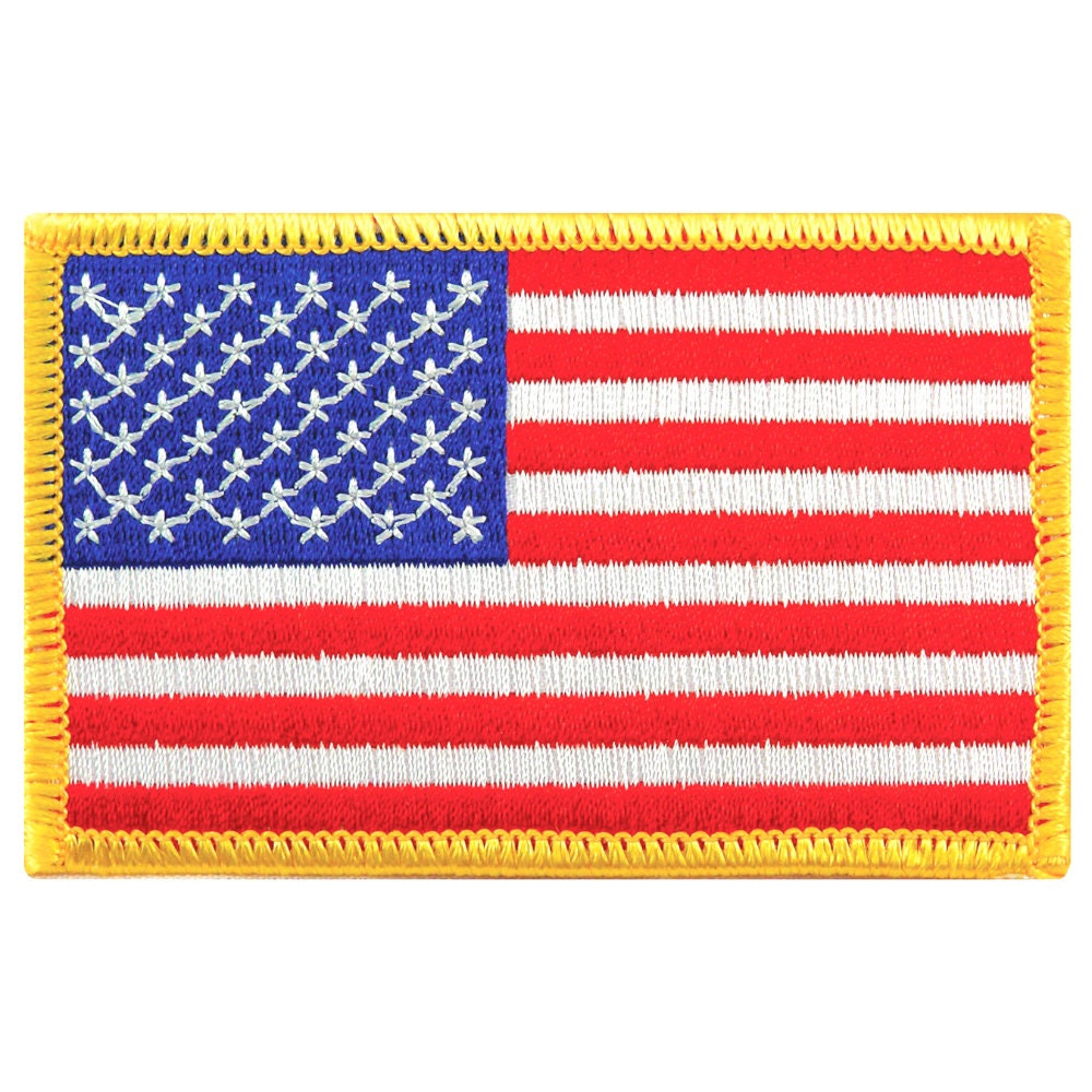Small REVERSE American Flag Patch, 1 Tall Iron on Applique 10-pack FREE  SHIPPING 