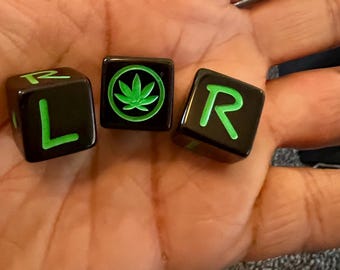 Juego de dados Left Pot Right – Juego para fiestas de fumadores / Juego de dados de marihuana para noches de juegos para adultos y regalos