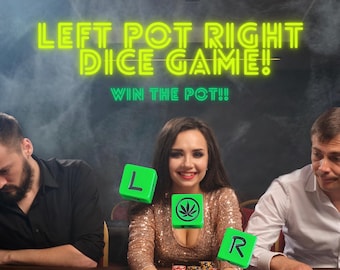 Left Pot Right Dice Game | Fun Adult Party Stoner Gift | Bachelorette Drinking Games Custom Cannabis Entertainment
