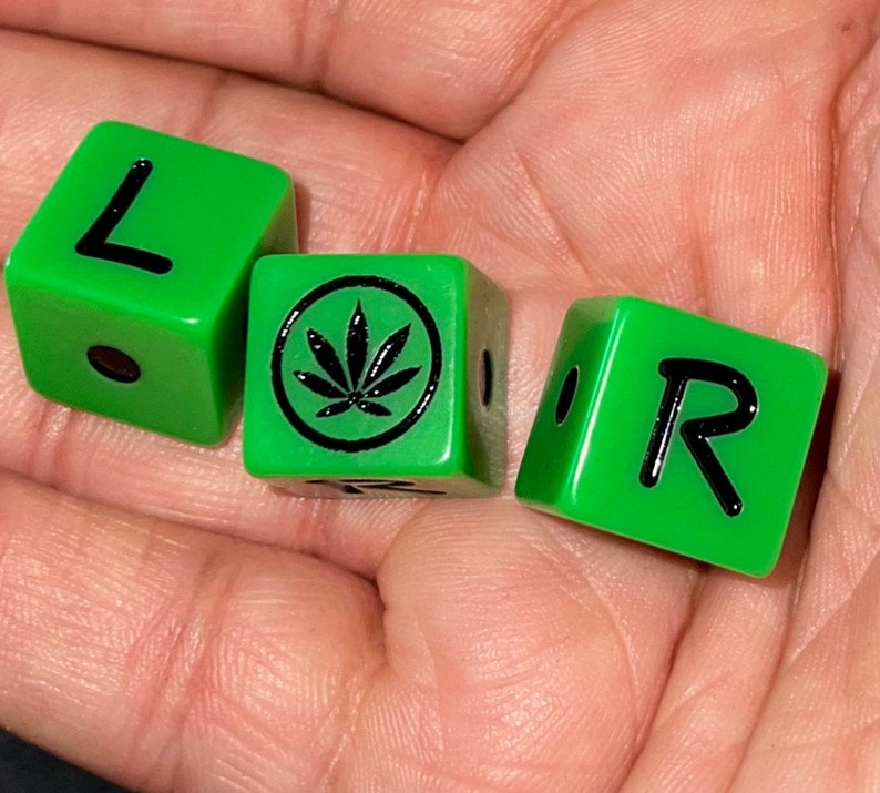 Stoner Gift Party Games LCR Custom Dice Drinking Game Left Right Center