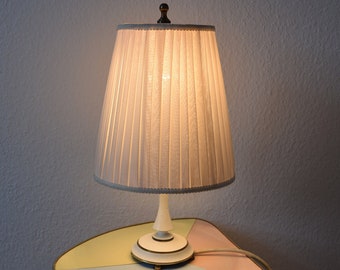 gold white vintage lamp, table lamp from the 50s