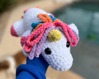 unicorn, rainbow unicorn, rainbow stuffed animal, stuffed unicorn, girl toy, birthday gift, easter gift, sleeping unicorn, heirloom stuffie