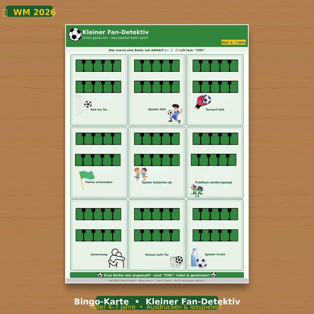 2026 FIFA World Cup Kids Activity – Printable Scavenger Hunt & Bingo ...
