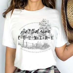 Ain&#39;t that some C-O-U-N-T-R-Y-jersey T-shirt met korte mouw, Morgan Wallen-fanshirt, vintage cowgirl-vibes, Summer Country Concert-T-shirt, Nashville