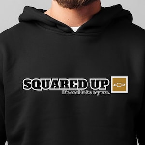 Chevy Truck Hoodie | Squared Up 1987 Chevy Silverado | Gift for Him | Classic 80s Lifted Truck Sweatshirt | Vintage Truck Hoodie for Him