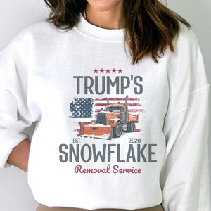 Unisex Trump 2024 Sweatshirt | Trumps Snowflake Removal Service | Funny Political Hoodie | Sarcastic Republican Shirt | Election Season 2024