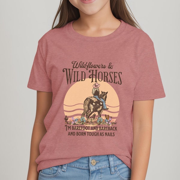 KIDS Nashville Shirt | Country Concert Tee for Lainey Wilson Fan | Wildflowers & Wild Horses Western Shirt for Kids | Oversized Rodeo Shirt
