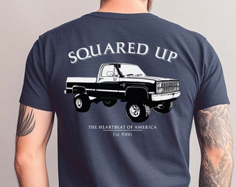 Men&#39;s T-Shirt 1986 Chevy Silverado Square Body Fan T-Shirt For Him 80s Classic Truck Tee Gift for Him Square Body Style Chevy Truck Shirt