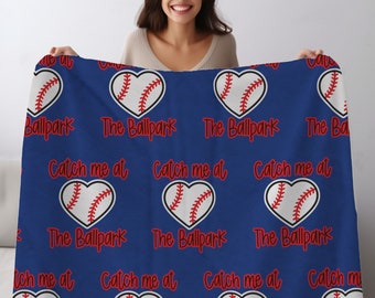 Baseball Mom Blanket | Catch Me at the Ballpark | 50 x 60 | Plush Warm Baseball Blanket | Coaches Gift Blanket | Gift for baseball Mom