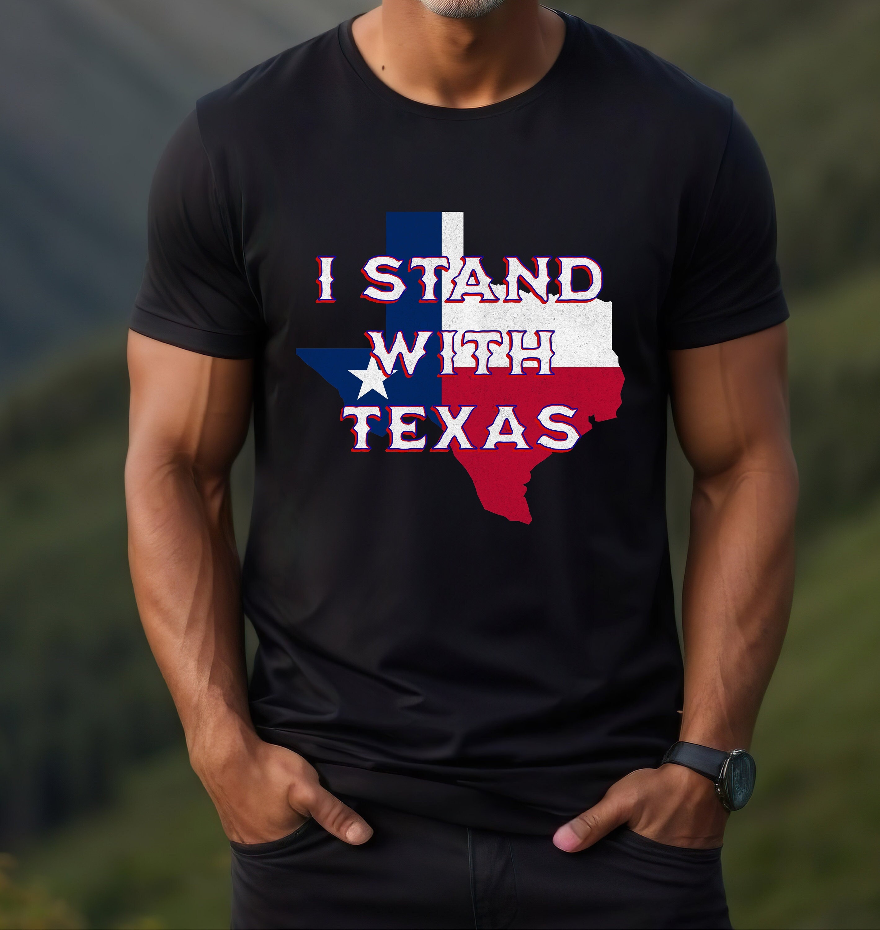 I Stand With Texas T-Shirt | Unisex Patriotic Shirt | Hold the Line Tee | Support Texas Conservative TShirt | Texas Trucker Movement T-Shirt