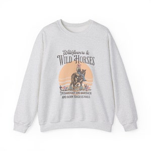 Nashville Sweatshirt | Country Concert Top for Lainey Fan | Wildflowers & Wild Horses Western Crewneck for Her | Oversized Rodeo Sweater Ash