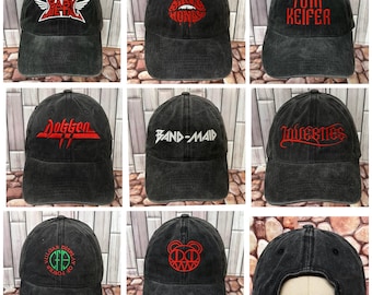 Rockband gestickte Dad-Hut-Kappe Verstellbarer Riemen zurück Große Weihnachtsgeburtstagsgeschenke für Rockmusik-Fans Konzert