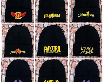 Rock Band Warm Embroidered Beanie Trendy Comfy Collection Great Christmas Birthday Gifts for Rock Music Fans