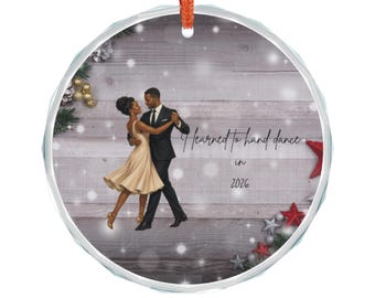 Hand Dance Glass Ornament | Christmas Holiday Dance Scene