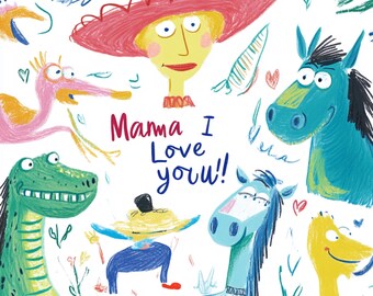 Cartoon Doodles Mother's Day Poster: Fun Gift for Mom