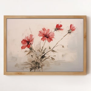 Botanical Wall Art Flower Decor | Rustic Decorative Wall Art | Digital Vintage Country Art Print | Large Wall Art Boho Wildflowers Printable