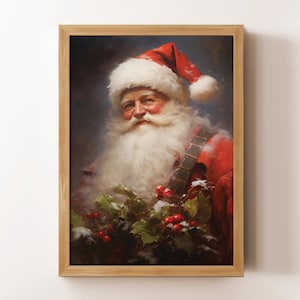 Victorian Santa Claus Christmas Art Print: Cottagecore Winter Decor (Digital Download)