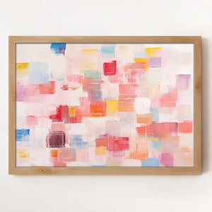 Large Abstract Wall Art | Colorful Art Print Digital Download | Geometric Painting | Happy Decor | Trendy Art Poster | Living Room Wall Art