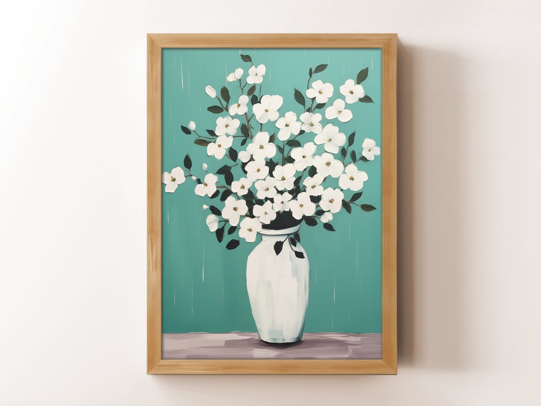 Flower Vase Digital Print | Floral Wall Decor | Spring Print | Modern ...