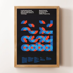 Vintage 1969 MIT Poster | Retro druckbare Wandkunst | Computerprogrammierung Digitaldruck | Optische Täuschung Print | Großer Computer Print