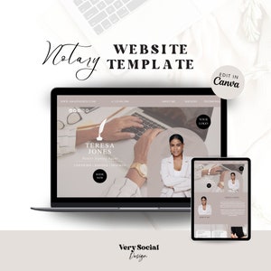Modello di sito Web di notaio Canva Sito Web aziendale Agente di firma del prestito Landing page Modelli di notaio Web design di notaio Modello fai da te
