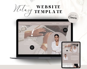 Notary Website Template: Canva Landing Page Design (DIY Template)