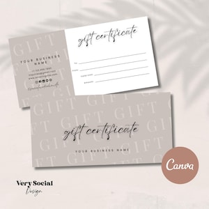 Boho Gift Certificate Printable Template DIY Gift Voucher | Editable Business Gift Card Spa Lash Salon Certificate Canva | INSTANT DOWNLOAD