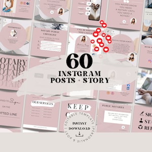 Notary Instagram Posts Templates Notary Social media Templates for Loan Signing Agents Marketing Content IG Posts Business Instagram