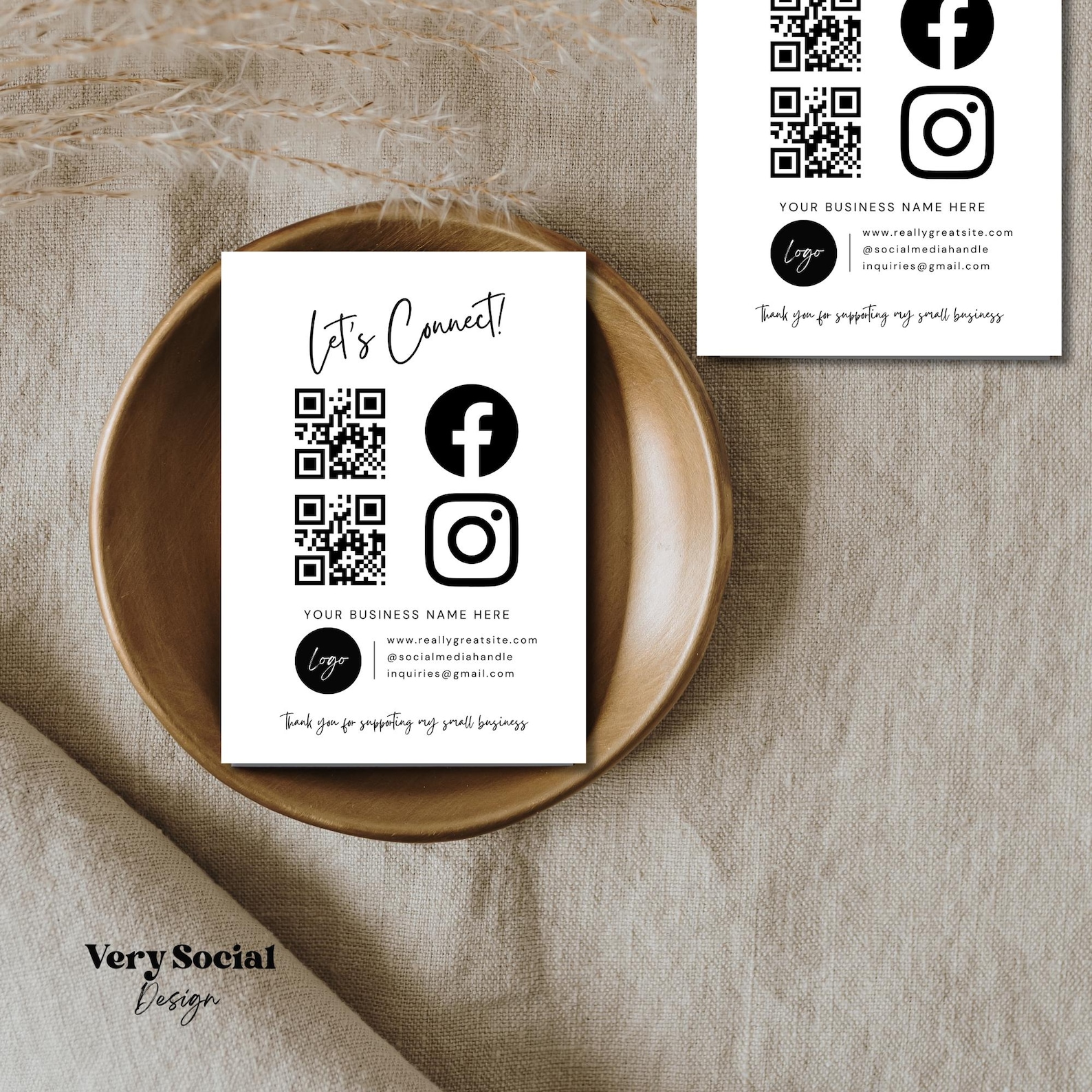 Social Media QR Code Flyer Template Editable Canva Design Small ...