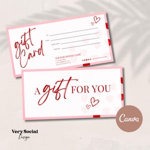 Valentinstag Geschenkgutschein Druckbare Vorlage Coquette Geschenkkarte DIY Geschenkgutschein Bearbeitbar Canva Geschenkkarte Spa Lash Salonzertifikat DIY