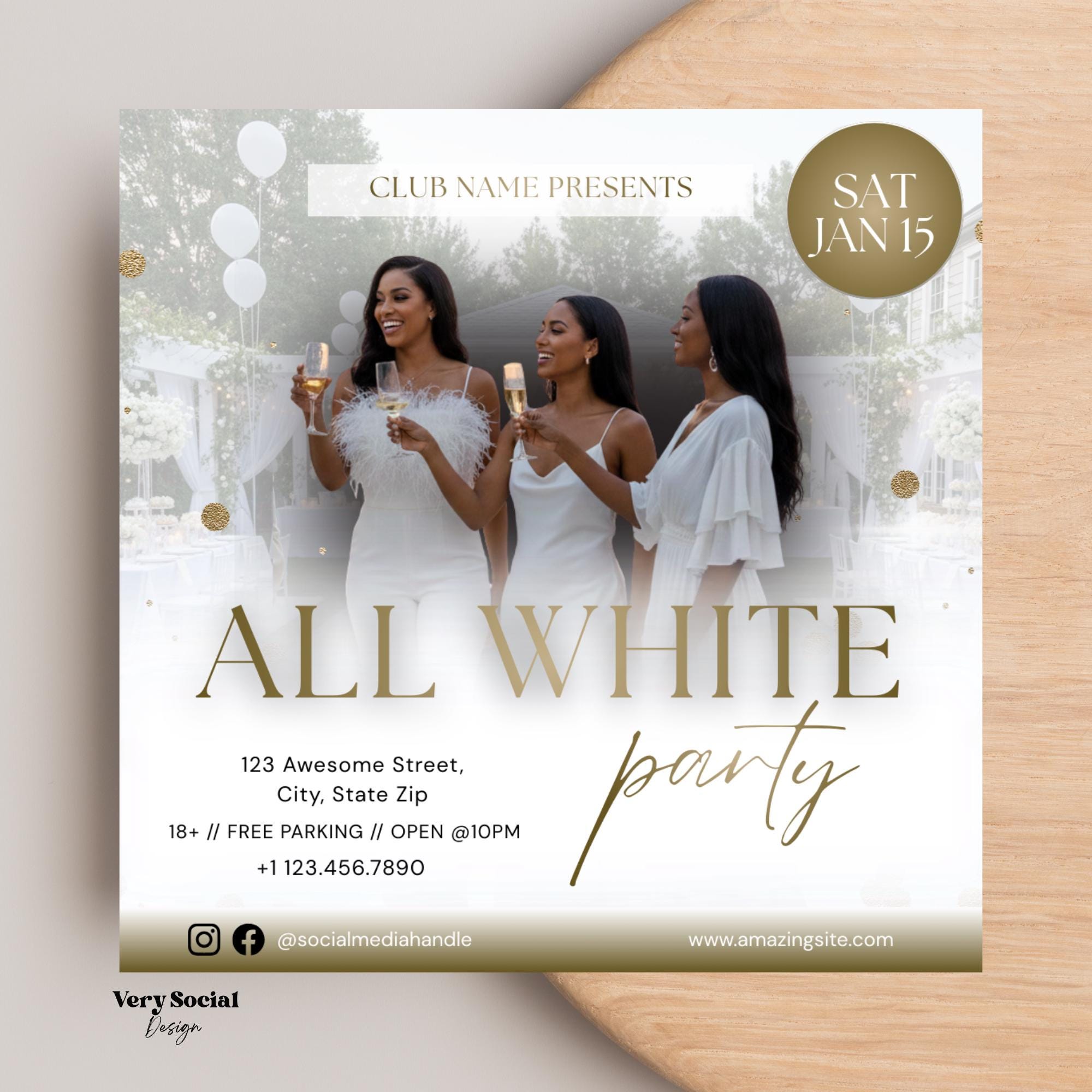 Image 2 for Free All White Party Flyer Template