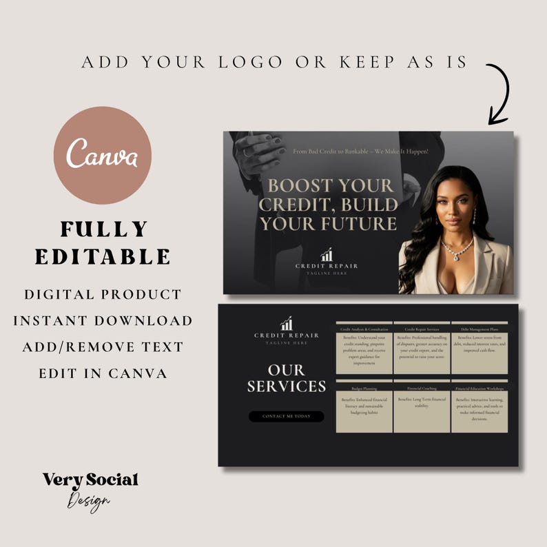 Credit Specialist Website Template: Editable Canva Design (Digital Download) image 4