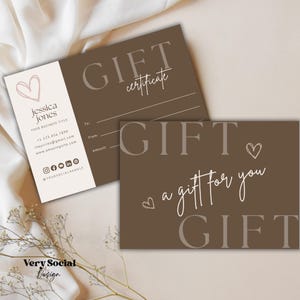 Boho Gift Certificate Printable Template DIY Gift Voucher | Editable Business Gift Card Spa Lash Salon Certificate Canva | INSTANT DOWNLOAD
