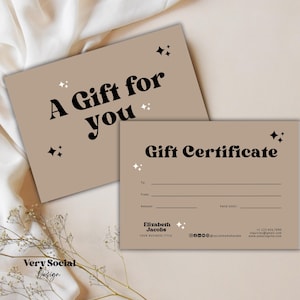 Boho Gift Certificate Printable Template DIY Gift Voucher | Editable Business Gift Card Spa Lash Salon Certificate Canva | INSTANT DOWNLOAD
