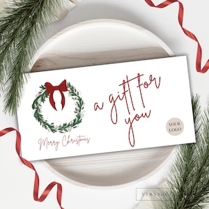 Chèque-cadeau de Noël modifiable | Carte-cadeau d'affaires Certificat Spa Lash Salon | Chèque-vacances | Téléchargement instantané Canvas