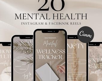 Mental Health Reels: Editable Canva Templates for Social Media (Digital Download)