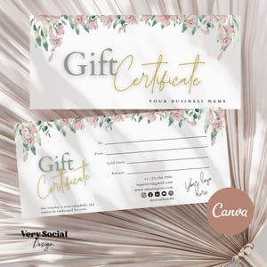 Boho Gift Certificate Printable Template Bundle DIY Gift Voucher | Editable Gift Card Spa Lash Salon Certificate Canva | INSTANT DOWNLOAD