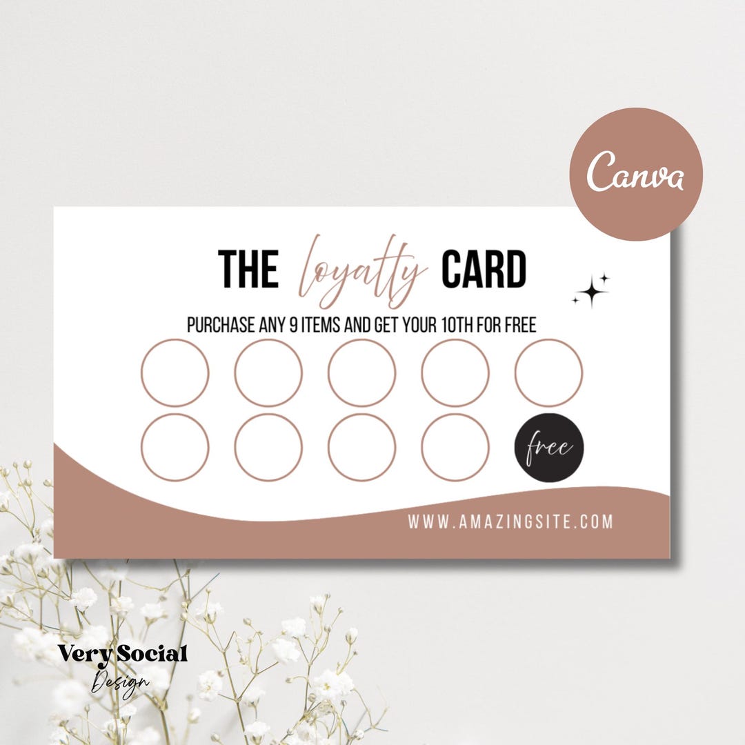 Editable Loyalty Card Template: Canva Design, Small Business Branding ...