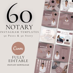 Neutral Notary Instagram Templates | IG Posts and Stories for Notaries Loan Signing Agents | Editable Canva Social Kit Notary Social Media