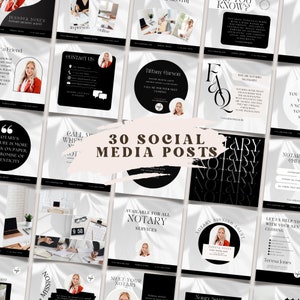 Notary Instagram Page Design Template Kit, Editable Digital Flyer, Notary Social Media Templates, Loan Signing Agent Facebook posts