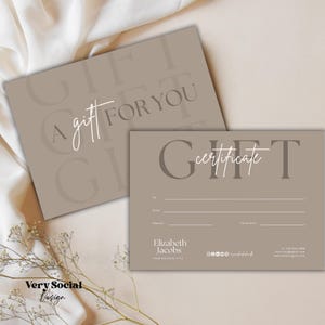 Pacote de modelo de vale-presente para impressão Boho, vale-presente faça você mesmo | Cartão-presente editável Spa Lash Salon Certificate Canva | DOWNLOAD INSTANTÂNEO